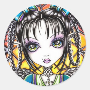 Rond Sticker Angel Arc-en-ciel en verre de Constance