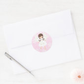 Rond Sticker Angel de Noël rose (Enveloppe)