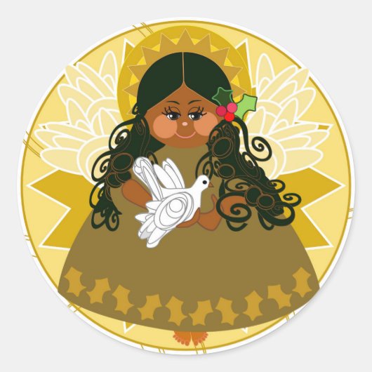 Rond Sticker Angel de Paix (Devant)