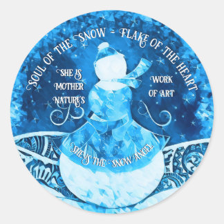 Rond Sticker Angel Neige