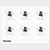 Rond Sticker Angel Rottweiler (Feuille)