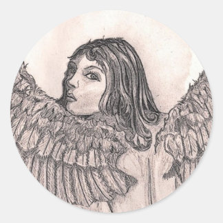 Rond Sticker "Angels Attention"/Sceau d'enveloppe