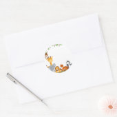 Rond Sticker animal bébé Jungle mignonne (Enveloppe)