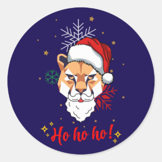 Rond sticker animal ho ho ho 
