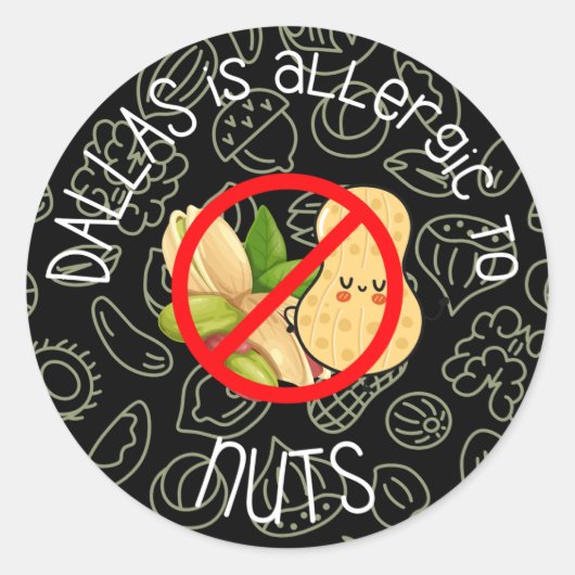 Rond Sticker anti-allergie des noix (Devant)