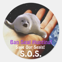 Sticker anti-chasse au phoque BABY HARP SEAL