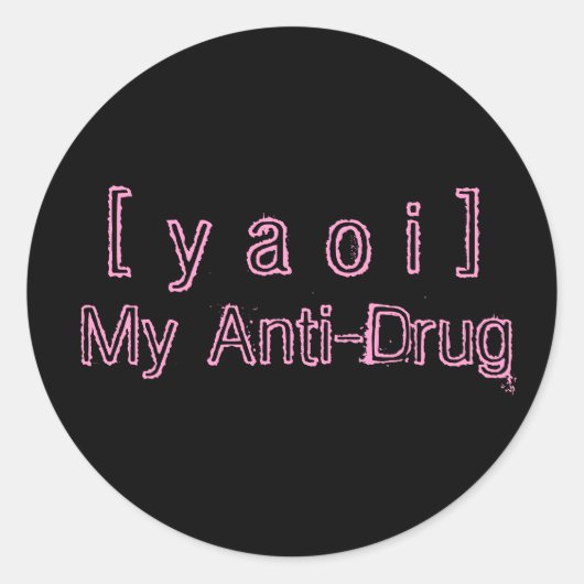 Rond Sticker anti-drogue Yaoi (Devant)
