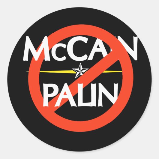 Rond Sticker anti-McCain/Palin (Devant)