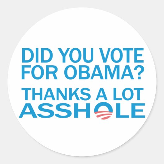 Rond Sticker anti-Obama (Devant)