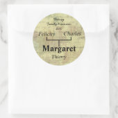 Rond Sticker Antique Shabby Family Tree (Sac)