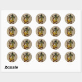 Rond Sticker Anubis agenouillé (Feuille)