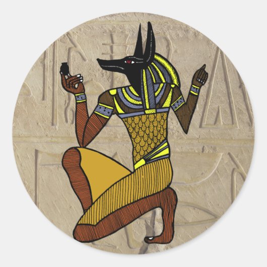 Rond Sticker Anubis agenouillé (Devant)