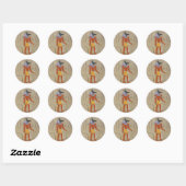 Rond Sticker Anubis debout (Feuille)