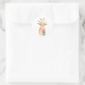 Rond Sticker Aquarelle Or Ananas (Sac)