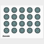Rond Sticker Aquarius Mandala (Feuille)