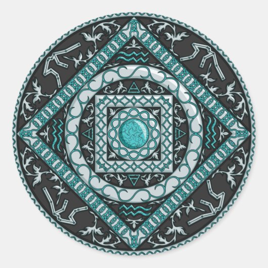 Rond Sticker Aquarius Mandala (Devant)