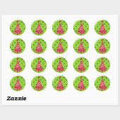 Rond Sticker Arbre de Noël (Feuille)