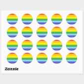 Rond Sticker arc-en-ciel (Feuille)
