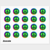 Rond Sticker arc-en-ciel (Feuille)