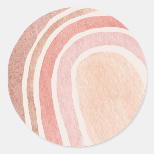 Rond Sticker arc-en-ciel à aquarelle ronde (Devant)
