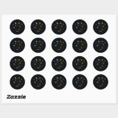 Rond Sticker arc-en-ciel Black Zodiac Libra (Feuille)