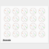 Rond Sticker arc-en-ciel blanc Zodiac Aries (Feuille)