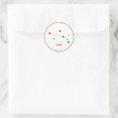 Rond Sticker arc-en-ciel blanc Zodiac Aries (Sac)