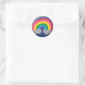 Rond Sticker arc-en-ciel brillant (Sac)