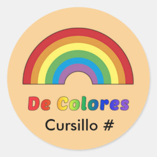 Rond Sticker arc-en-ciel de De Colores