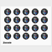 Rond Sticker "Arc-en-ciel de minuit" (Feuille)