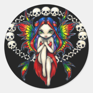 Rond Sticker "Arc en ciel des os"