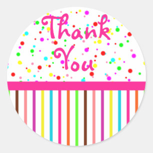 Rond Sticker arc-en-ciel Merci