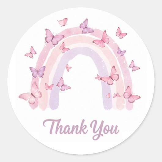 Rond sticker arc-en-ciel Merci (Devant)