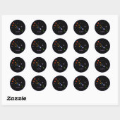 Rond Sticker arc-en-ciel Zodiac noir (Feuille)