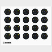 Rond Sticker arc-en-ciel Zodiac noir (Feuille)
