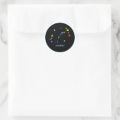 Rond Sticker arc-en-ciel Zodiac noir (Sac)