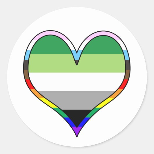Rond Sticker Aro Pride Heart Classic Round (Devant)
