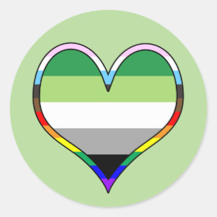 Rond Sticker Aro Pride Heart Classic Round