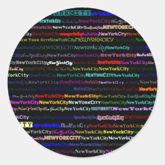 Rond Sticker Arrière - plan noir de New York