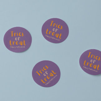 Rond Sticker Arrondi Halloween Classique Ou Treat