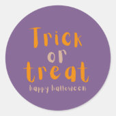 Rond Sticker Arrondi Halloween Classique Ou Treat (Devant)