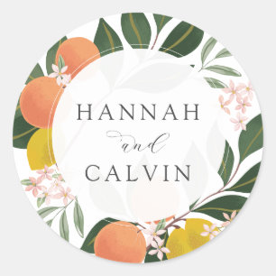 Rond Sticker Arrondi Mariage Citrus