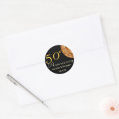 Rond Sticker Art Déco 50e Anniversaire (Enveloppe)