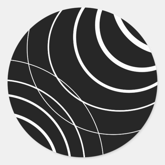 Rond Sticker Art Déco Double Cercle Sets 3 (Devant)