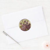 Rond Sticker Art Embossé Violets vintages (Enveloppe)