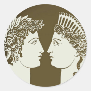 Rond Sticker Artemis et Apollo