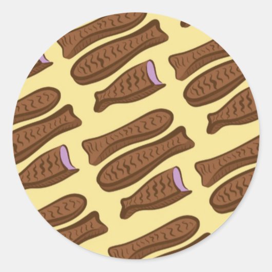 Rond Sticker au chocolat au poisson (Devant)