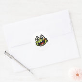 Rond Sticker au crocodile heureux (Enveloppe)