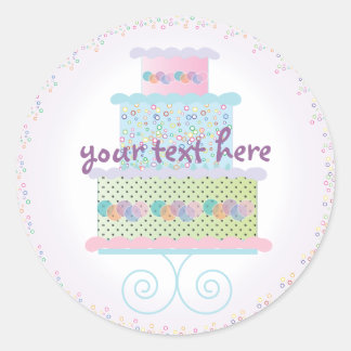 Rond Sticker au gâteau d'anniversaire doux
