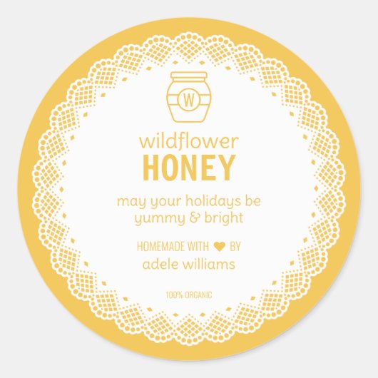 Rond Sticker au miel bio fait maison (Devant)